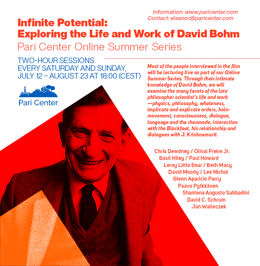 poster for Infinite Potential: Exploring the Life and Work of David Bohm – Summer Series
