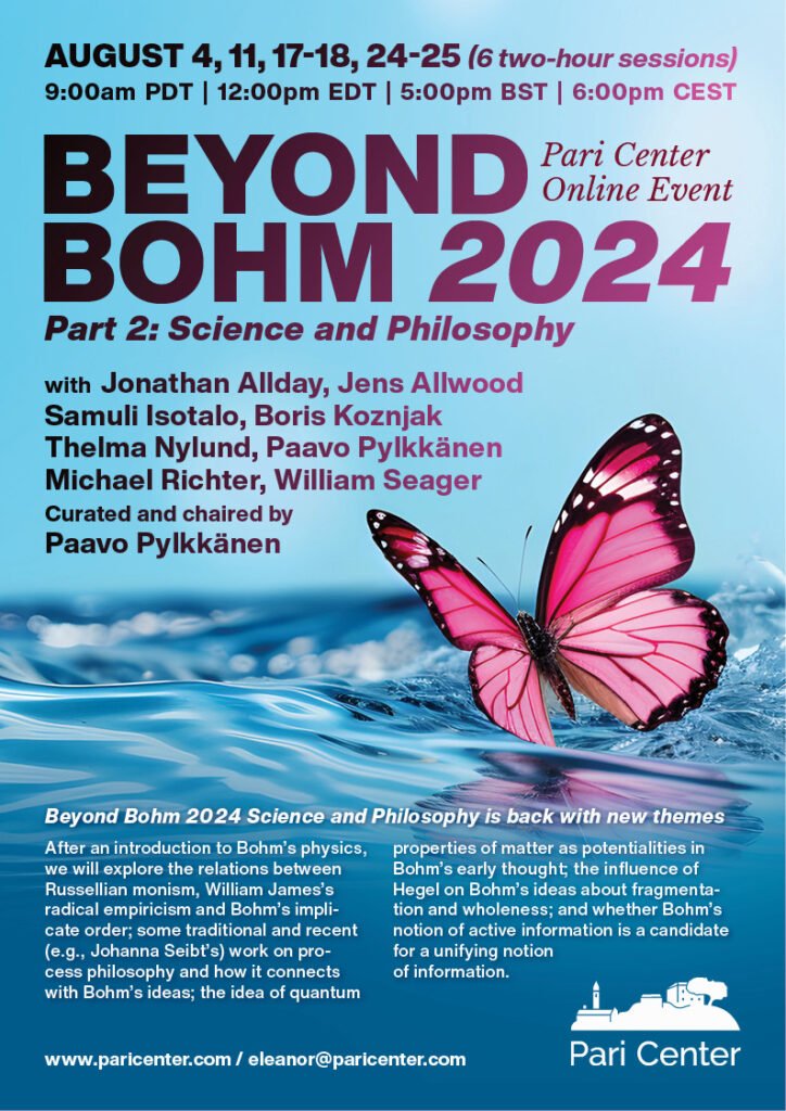 Beyond Bohm 2024, Part 2 - Introduction to Bohm's Physics - The Pari Center